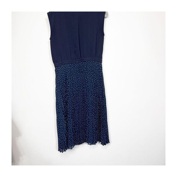 LOFT Dress Womens MIDI Sleeveless Polka Dot Navy New Sz 4 Ladies - Picture 4 of 7